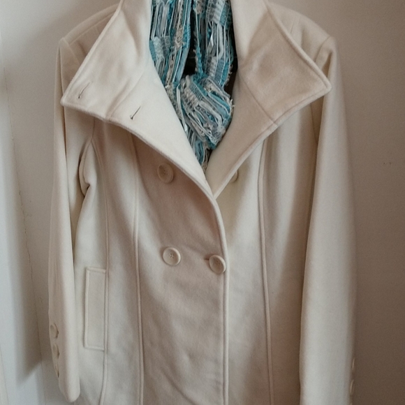 #9 COPY STEVE MADDEN Lightweight "Winter White" Wool Coat NWOT - Picture 3 of 8